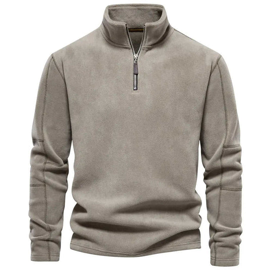 Fashion Personality Stand-collar Zippered Sweatshirt With Fleece Winter Casual Pullover Top Men's Clothing M - size and di...