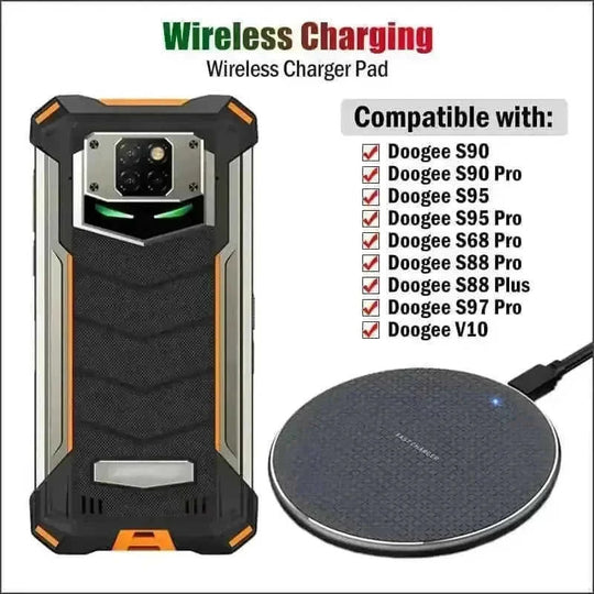 qi-compatible wireless charger | 10w fast charging pad | rugged phone charger | energy saving