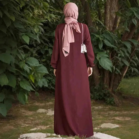 maxi length dress | breathable cotton fabric | long sleeve maxi dress | ultrasonic cleaning