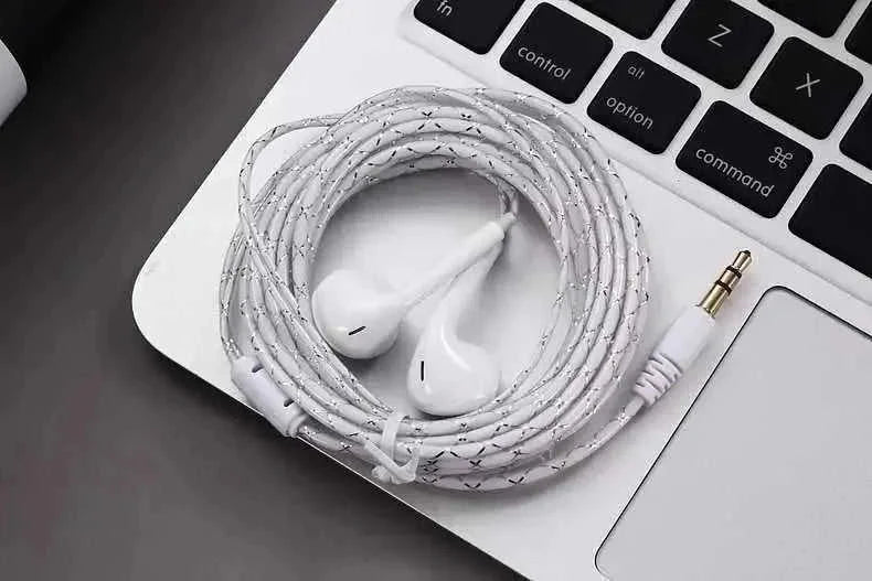 5mm wired earphones | extra long 3 meter cable | desktop computer headset | ultrasonic cleaning