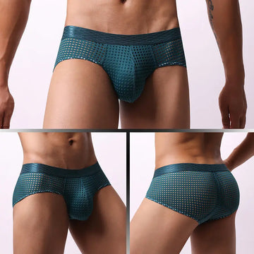 Men's Large Mesh Low Waist Wide Belt Briefs Meifu Market