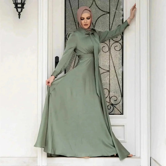 long sleeve maxi dress | breathable cotton hijab dress | plus size modest fashion | ultrasonic cleaning