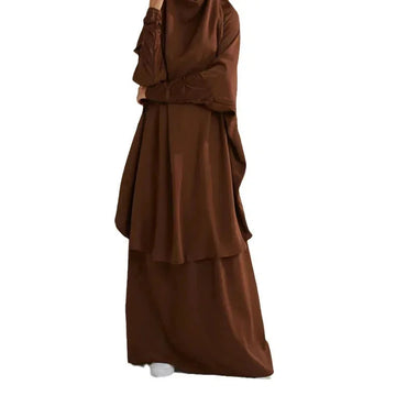 plus size abaya dress set | modest muslim prayer dress | breathable cotton blend fabric | ultrasonic cleaning