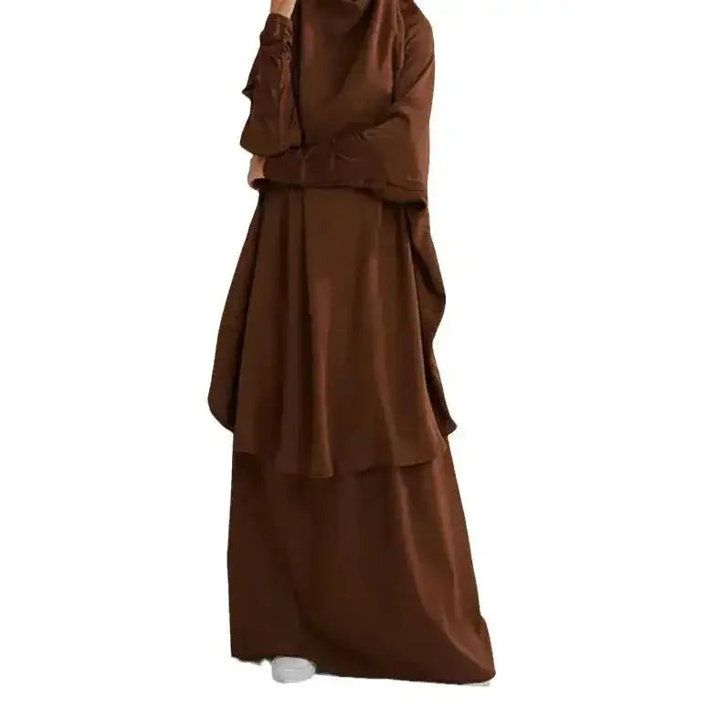 plus size abaya dress set | modest muslim prayer dress | breathable cotton blend fabric | ultrasonic cleaning