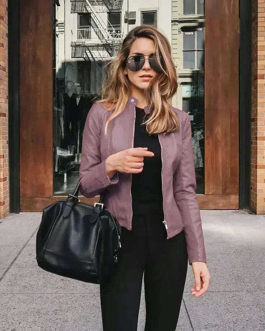 Women's PU Leather Jacket - Autumn Winter Fashion Suit Jacket Meifu Market