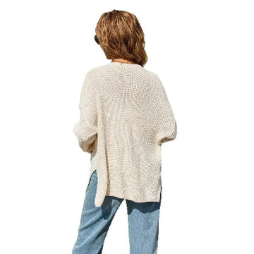 Women's Oversized Cardigan V-Neck Knit Sweater with Pockets Meifu Market