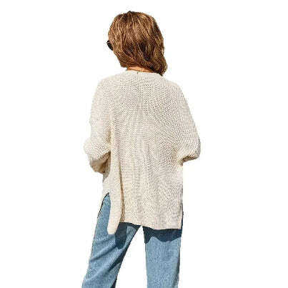 Women's Oversized Cardigan V-Neck Knit Sweater with Pockets Meifu Market