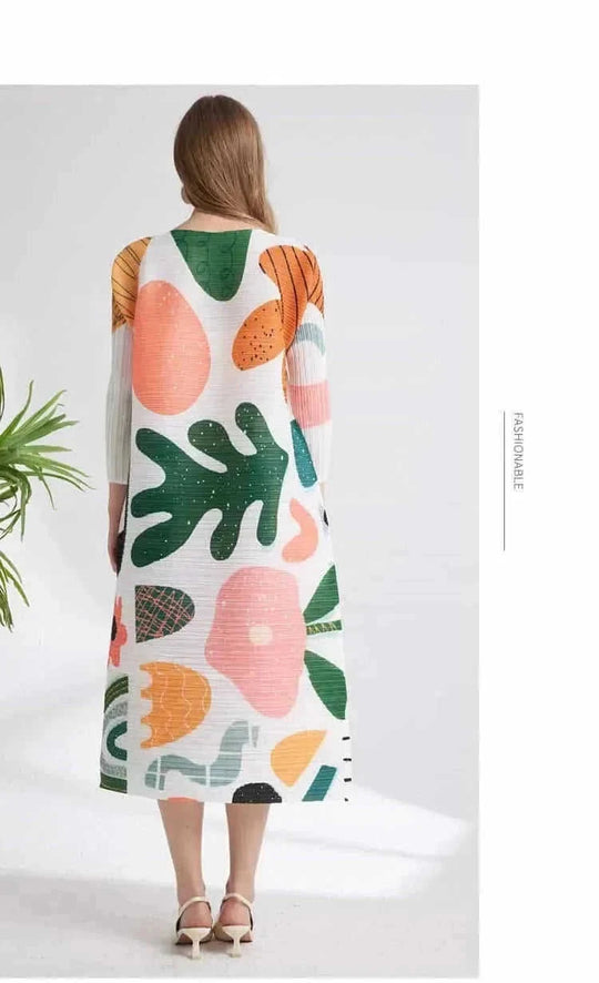 pleated midi dress | floral print dress | comfortable maxi dress | energy saving