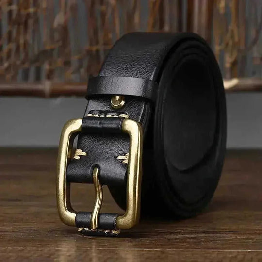 cowhide leather belt | solid brass buckle | adjustable belt for men | energy saving