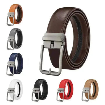genuine leather belt | automatic buckle mechanism | stainless steel buckle | energy saving