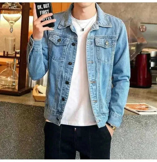 heavyweight denim jacket | durable cotton construction | classic trucker jacket | energy saving