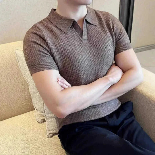 lightweight cotton polo shirt | breathable summer knitwear | office casual wear | energy saving
