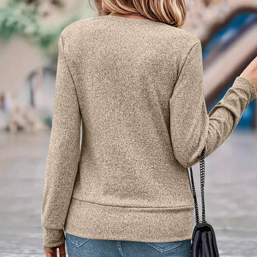 Women's V-neck Long-sleeved False Two-piece Suit Top Meifu Market