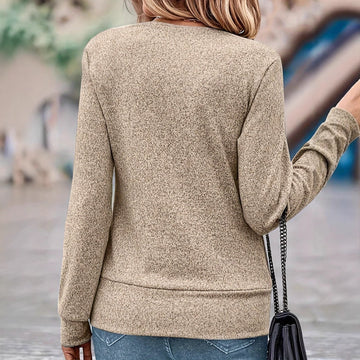 Women's V-neck Long-sleeved False Two-piece Suit Top Meifu Market