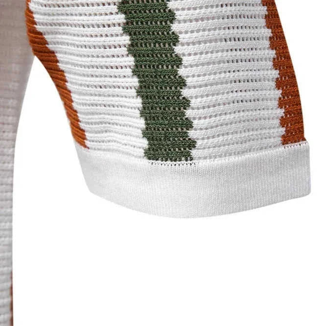 breathable hollow knit fabric | moisture-wicking polo shirt | slim-fit mens polo | ultrasonic cleaning