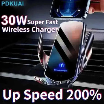 30W Wireless Car Charger - Magnetic Mount Phone Holder for iPhone & Samsung - main view