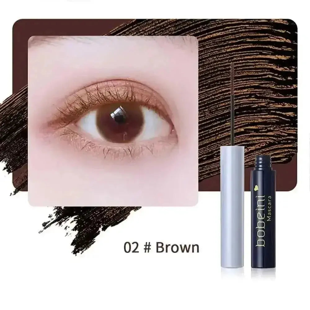 Curling Mascara - Waterproof Ultra-Fine Brush for Lengthening Brown - ultra-fine eyelashes long mascara waterproof lengthe...