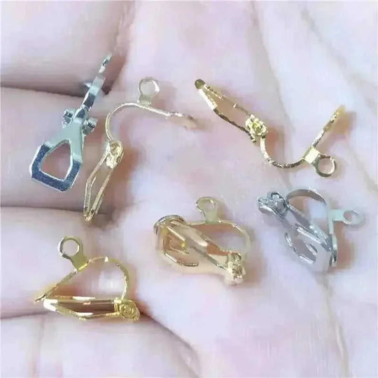 pierced metal ear clip | diy earrings for women | minimalist geometric earring blanks | energy saving