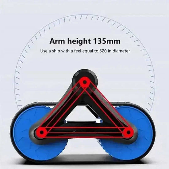 automatic rebound ab wheel | double wheel abdominal roller | stainless steel ab exerciser | energy saving