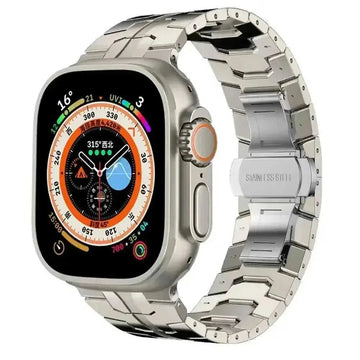 Bow Buckle Metal Smartwatch Band - Stainless Steel Strap for Apple Watch Series 8/7/6/SE - Premium iWatch Replacement Band - Meifu Market