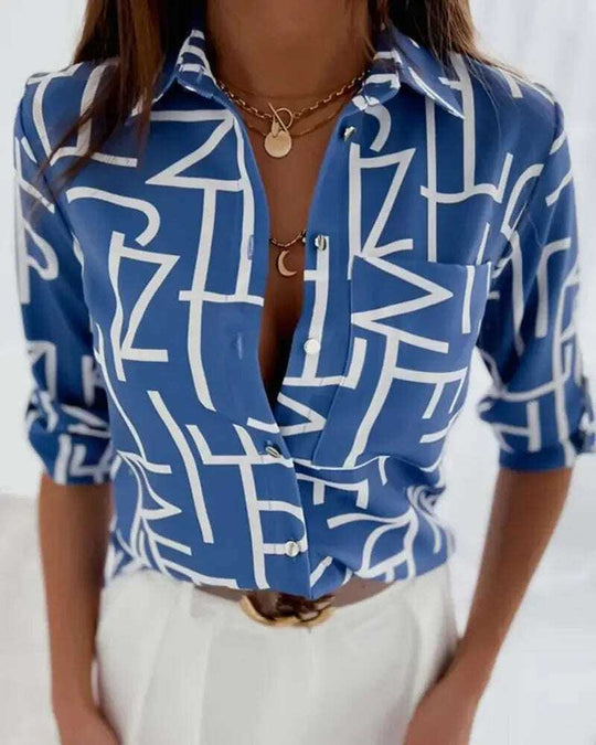Fashion Long Sleeve Printed Shirt Meifu Market