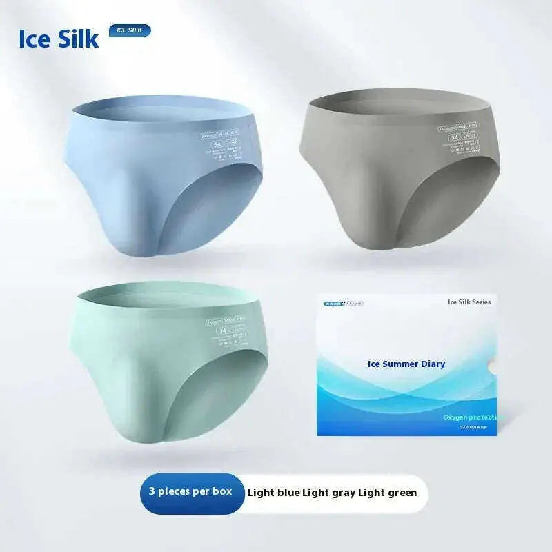 Ice Silk Men's Briefs - Seamless Summer Underwear Breathable & Cooling Meifu Market