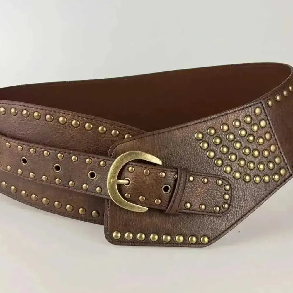 asymmetric leather belt | wide waist belt for women | genuine leather construction | ultrasonic cleaning