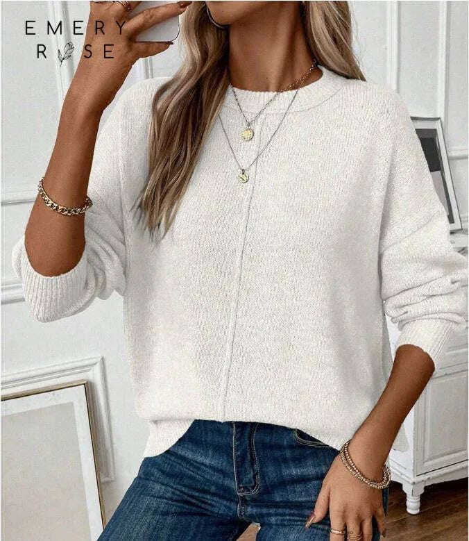 Simple Women's Knitted Sweater Pullover Meifu Market