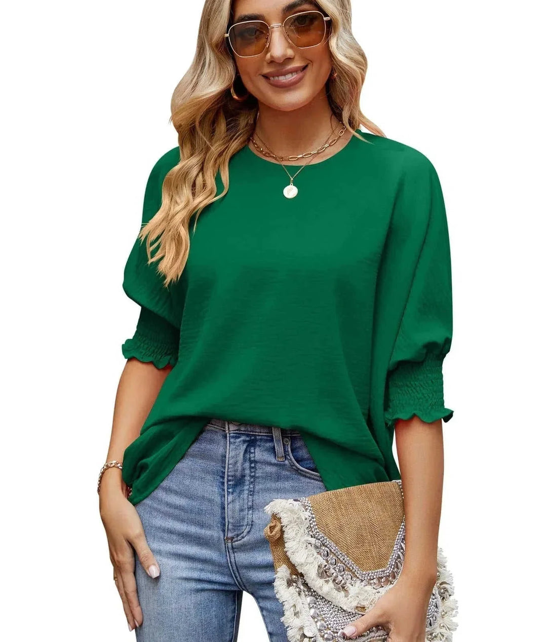 stretch cotton fabric | oversized fit t-shirt | elastic cuff sleeves | ultrasonic cleaning