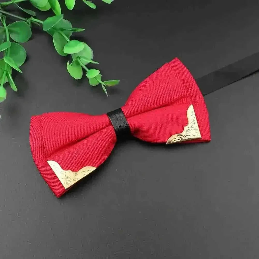 metal bow tie for men | double layer polyester bowtie | classic butterfly neckwear | ultrasonic cleaning