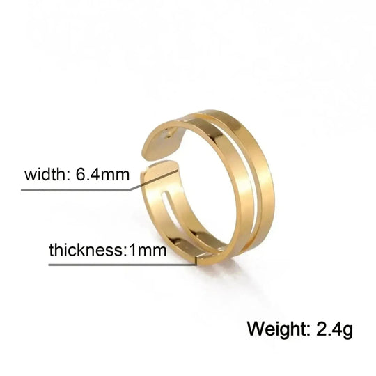 stainless steel adjustable ring | unisex geometric ring | titanium steel minimalist ring | energy saving