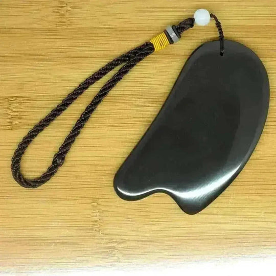 5A Si Bin Bian Stone Gua Sha Massager - Face & Body Slimming Tool - view 10 (color: black | pattern: check)