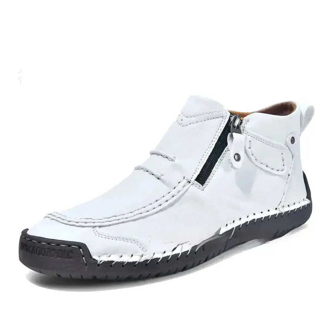 Men's Flats Ankle Boots Fashion Casual Side-zipper Boot Temperament Commuter Shoes Meifu Market