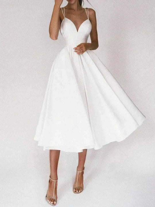 sexy v-neck suspender dress | summer a-line maxi dress | womens long formal dress | ultrasonic cleaning