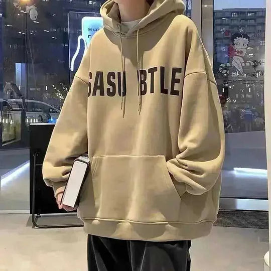 American Hooded Sweater Men's Plus Velvet Autumn And Winter Type Loose - Meifu Market