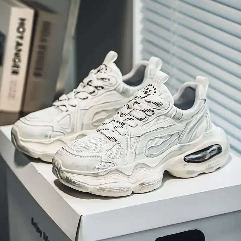 Personalized Brush Color Mesh Casual Height Increasing Men's Sneaker Meifu Market