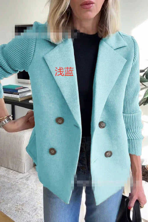 Women's Elegant Wool Stitching Woolen Coat Commuter Suit Meifu Market