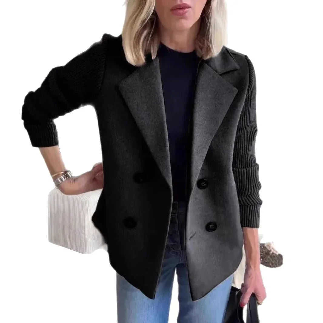 Women's Elegant Wool Stitching Woolen Coat Commuter Suit Meifu Market