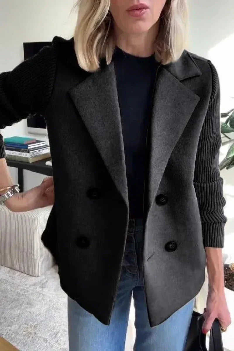 Women's Elegant Wool Stitching Woolen Coat Commuter Suit Meifu Market