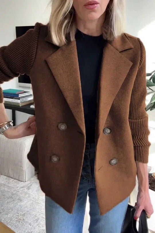 Women's Elegant Wool Stitching Woolen Coat Commuter Suit Meifu Market