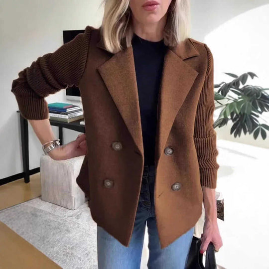 Women's Elegant Wool Stitching Woolen Coat Commuter Suit Meifu Market