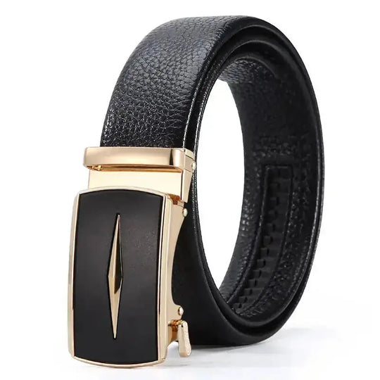 Men's Automatic Leather Buckle Business Belt ZD056 Style 9 Silver - main product image