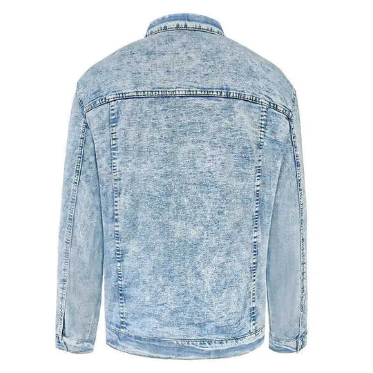 Men's Shirt Denim Shirt Jacket Trendy Simple All-match Slimming Slim Fit Polo Collar Jacket Meifu Market