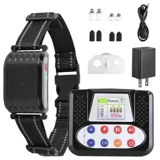 990FT Range Dog Wireless Fence Remote Training Collar IPX6 Waterproof Receiver With 0-9 Levels Beep Vibration Shock Mode...