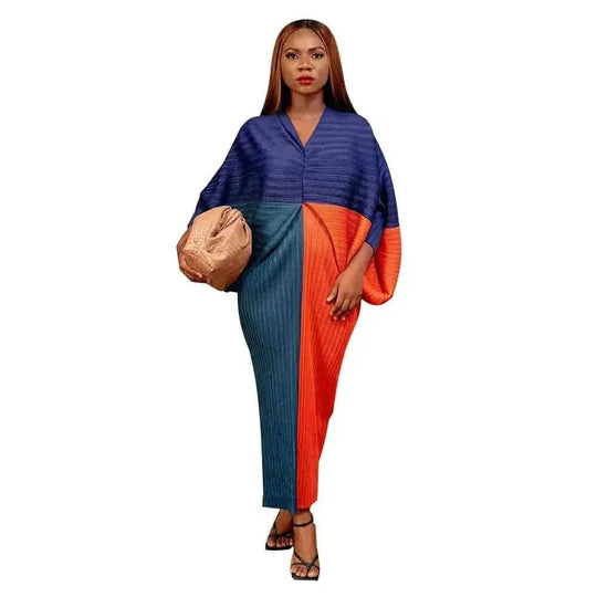 v-neck batwing sleeve dress | floral print maxi dress | chiffon material summer dress | energy saving