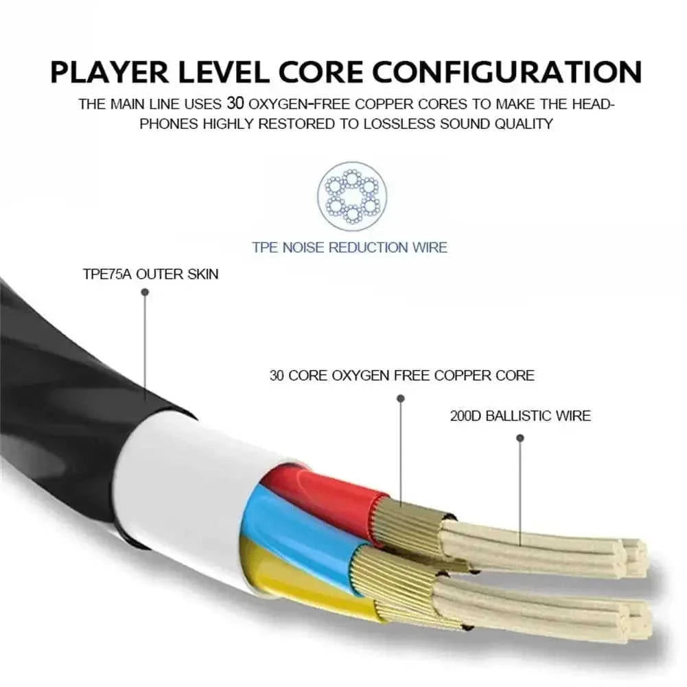 wired earbuds with microphone | 35mm in-ear headphones | volume control earbuds | ultrasonic cleaning