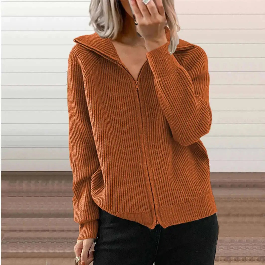 Europe And America New Stripe Casual Loose Knitwear Coat Women Meifu Market