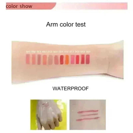 6PCS/Set Fashion Women's Long-Lasting Waterproof Lipstick Liner set - close-up detail (pattern: check | style: modern)