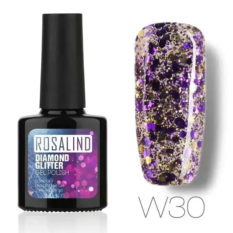 Diamond Nail Gel Polish - Reflective Glitter Gel for Nail Art | 10ml UV/LED RBW48 - color variant display