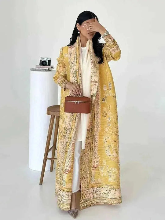 plus-size abaya robe | long cardigan coat | breathable cotton fabric | energy saving